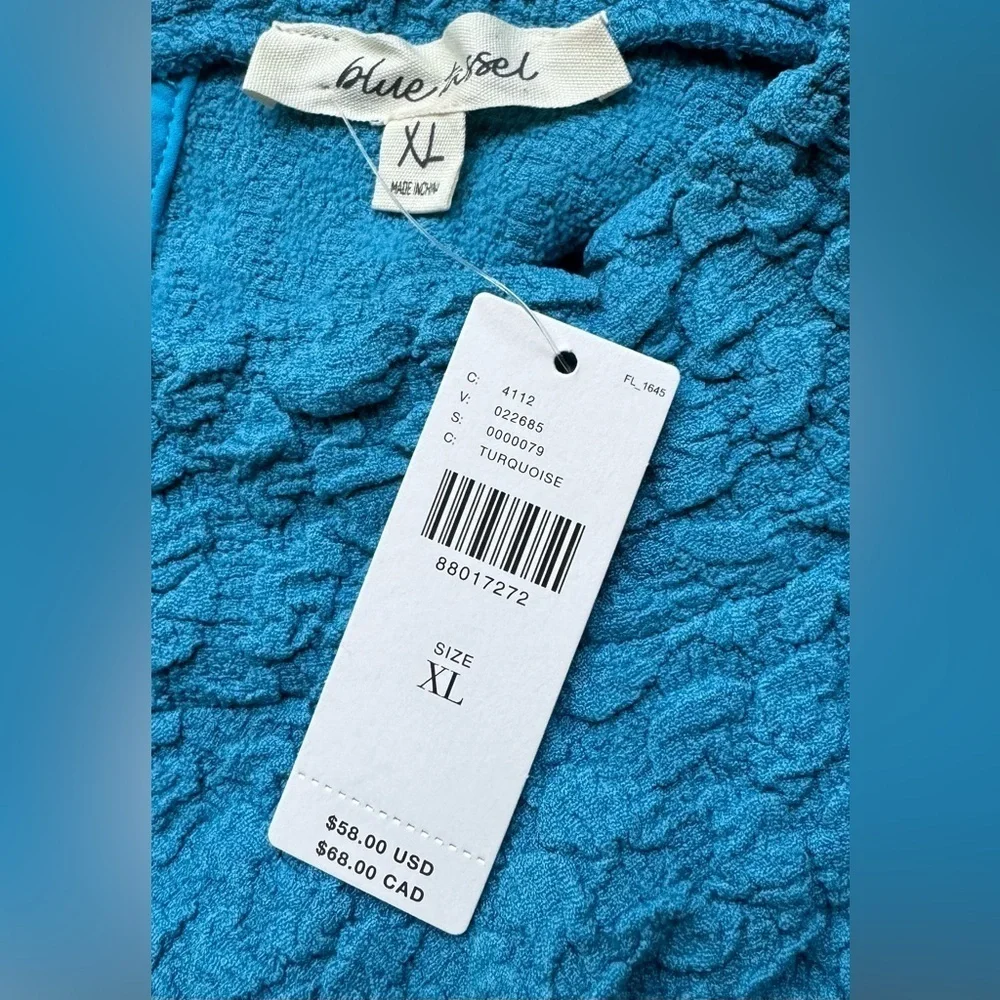 NWT Size XL (P2P 20.5 -23") - Blue Tassel Popcorn Crop Tank - Picture 15 of 15